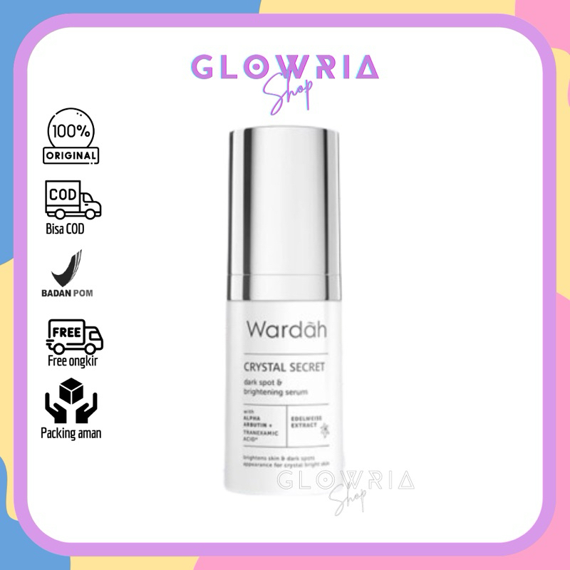 Wardah Crystal Secret Dark Spot & Brightening Serum 20 ml - Serum dengan Ekstrak Edelweiss - Mencera