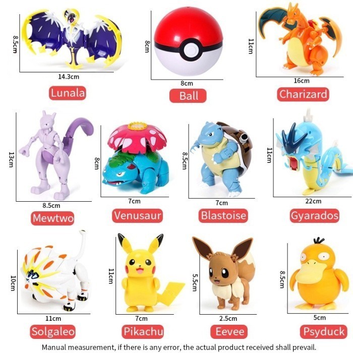 Action Figure Pokeball Figure Pokemon Deformation Figure Pikachu Figure Lunala Figure Charizard Figu