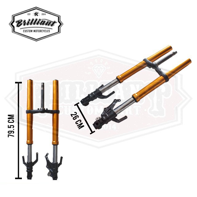 Shockbreaker depan USD, Upside Down Original Yamaha R25. Tanpa Segitiga Atas
