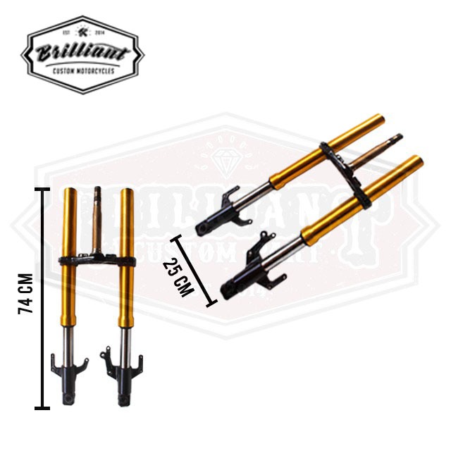 Shockbreaker depan USD, Upside Down Original Yamaha Xabre. Tanpa Segitiga Atas