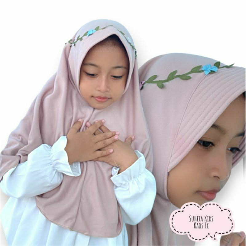 Bergo Pet Anak Bando perempuan terbaru/Kerudung anak 6-12 tahun kekinian 2024/Bergo Kaos Anak tanggu