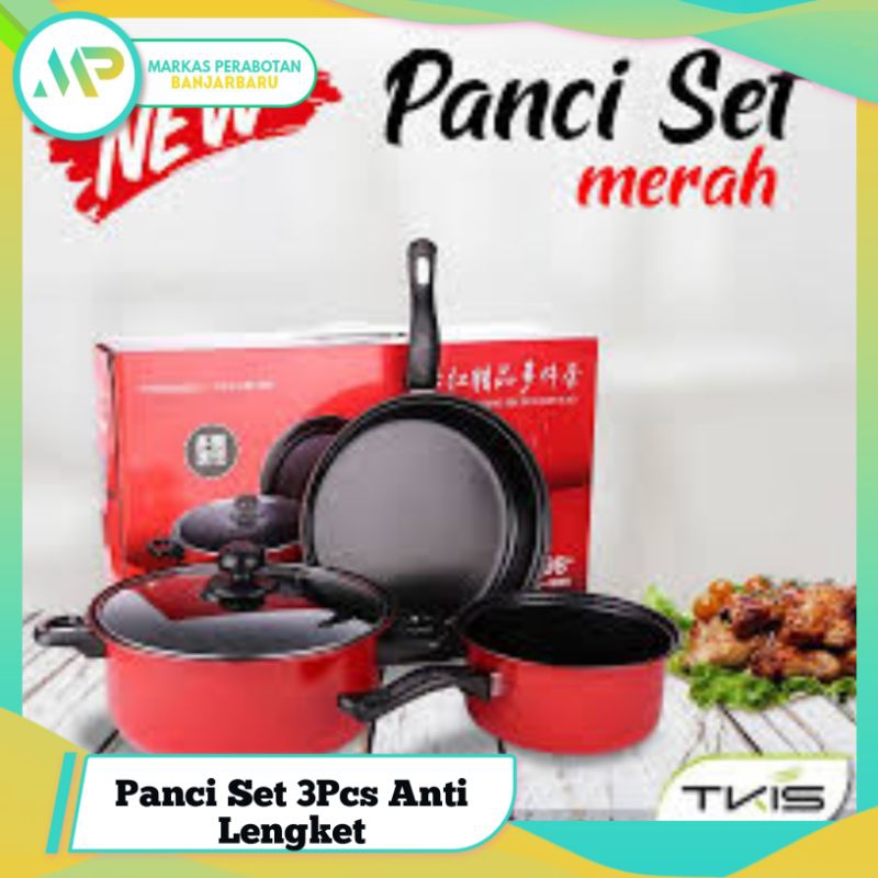 Panci Set 3Pcs SQRS  / Panci Anti lengket  / Panci Set 13 pcs Cookware
