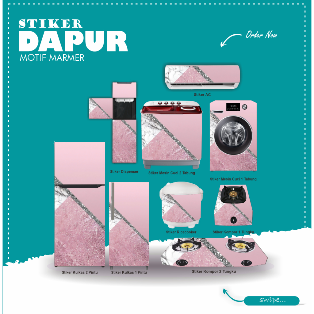Stiker Mesin cuci Rice coker ukuran kecil besar Stiker Kulkas 1& 2 pintu Stiker Kompor  0.993208109