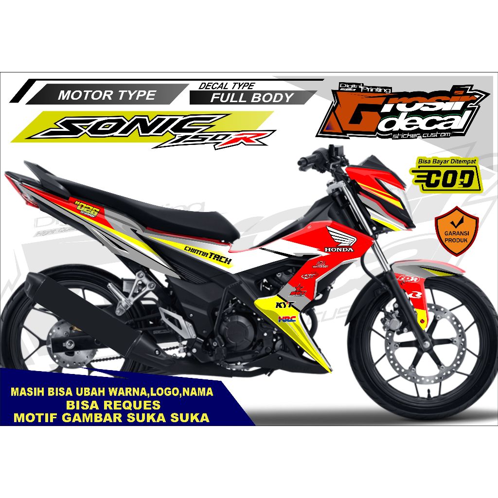 Decal Stiker Sonic 150 R Full Body Free Custom Stiker Sonic 150 R