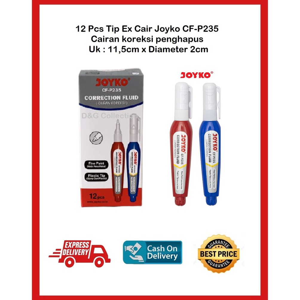 

KODE PRODUK CHHTV686 12 PCS TIPEX CAIR JOYKO CFP235 TIP X CAIRAN KOREKSI JOYKO CFP235 GROSIR