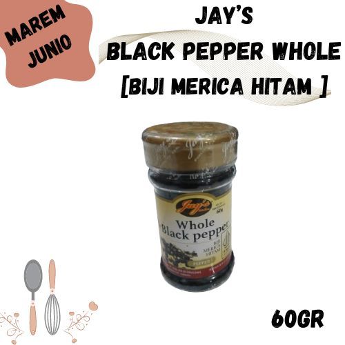

Jays Black Pepper Whole Merica Hitam Butir 80 Gr