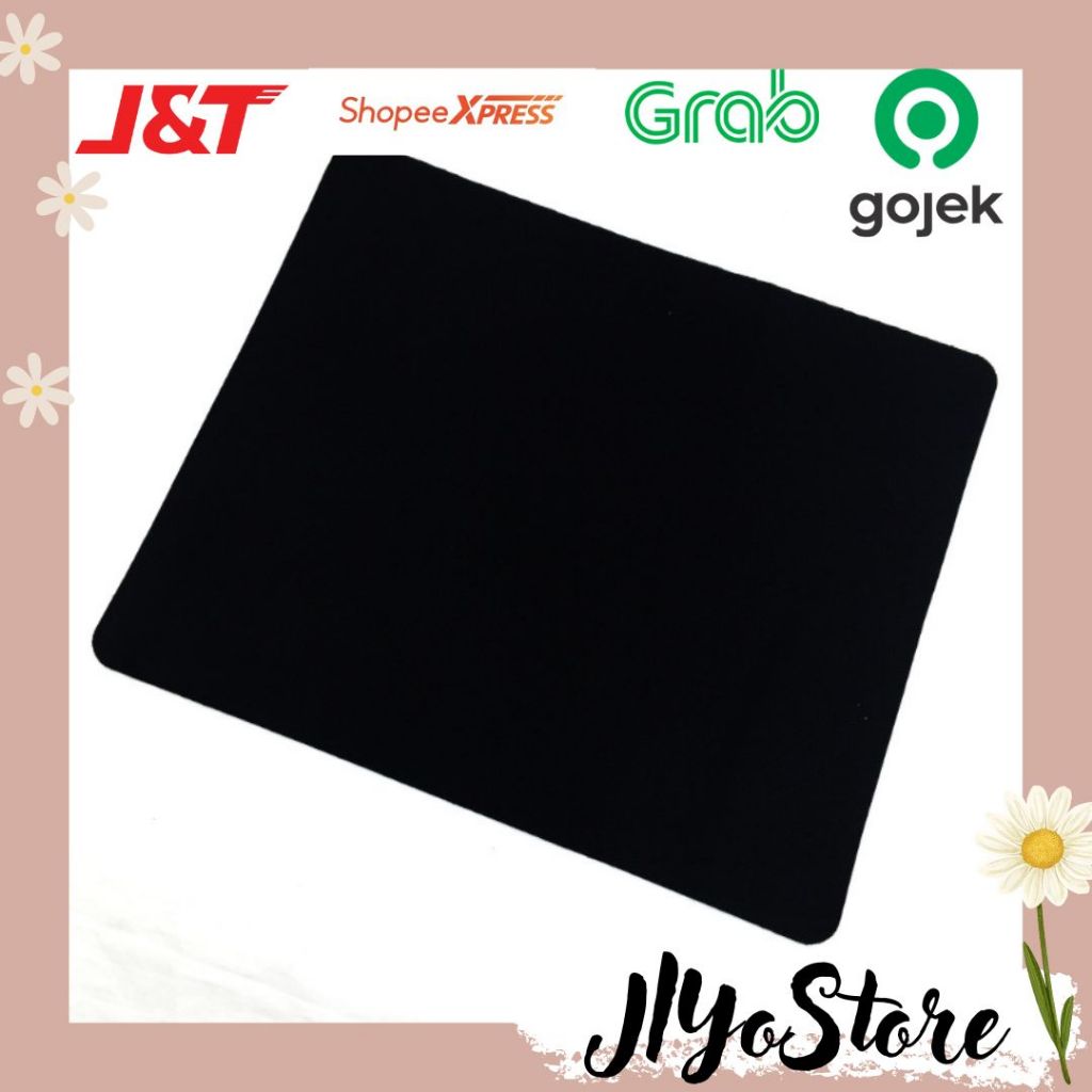 Mouse Pad Hitam Polos Alas Tatakan Aksesoris Komputer Laptop Perlengkapan Mousepad Gaming