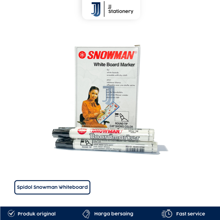 

[1 Pcs] Spidol Snowman Papan Whiteboard BG-12 Bisa Dihapus