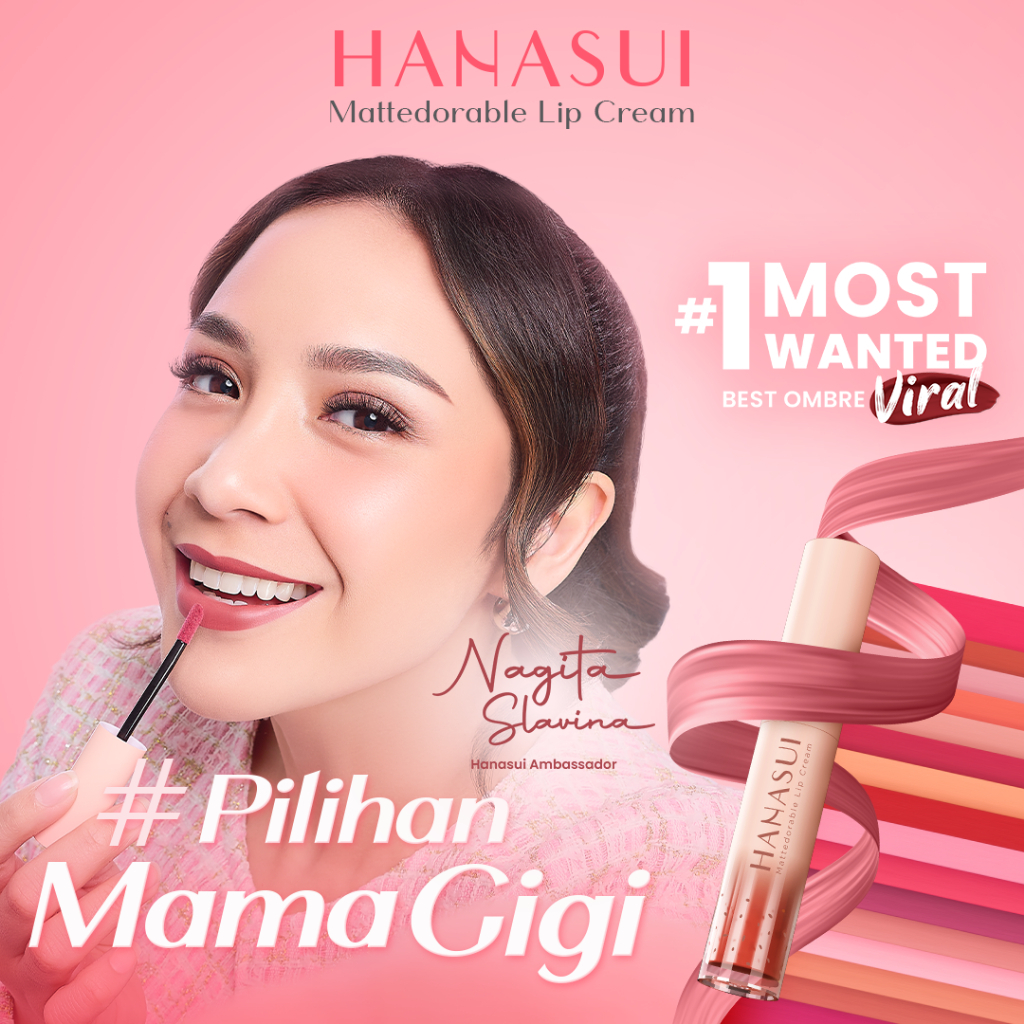 AS Hanasui Mattedorable Lip Cream / Hanasui Lipcream Matte & Waterproff ( BPOM )