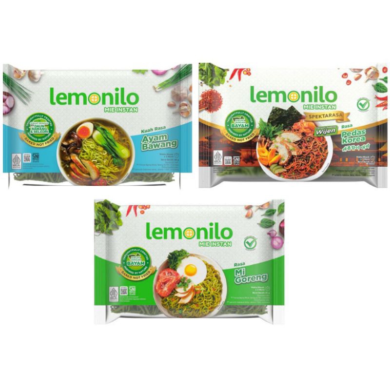 

Lemonilo Aneka Mie Instan Alami mi goreng pedas korea ayam bawang