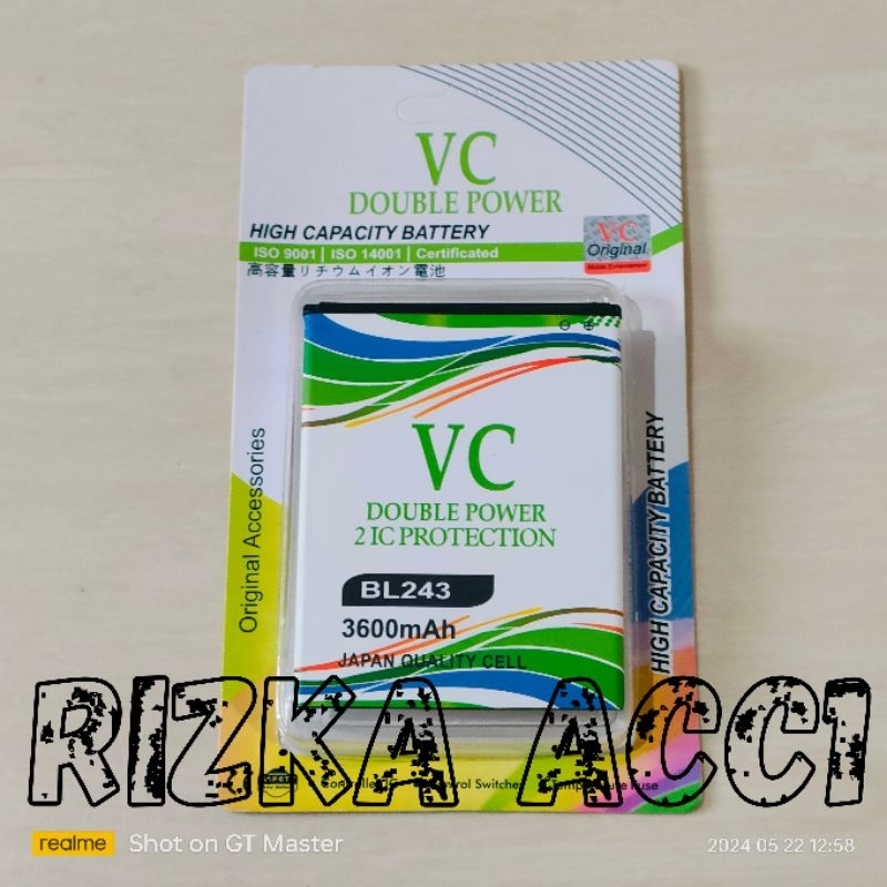 Baterai Batre VC BL243 - Lenovo A7000 A7700 Double Power VC Battery Hp