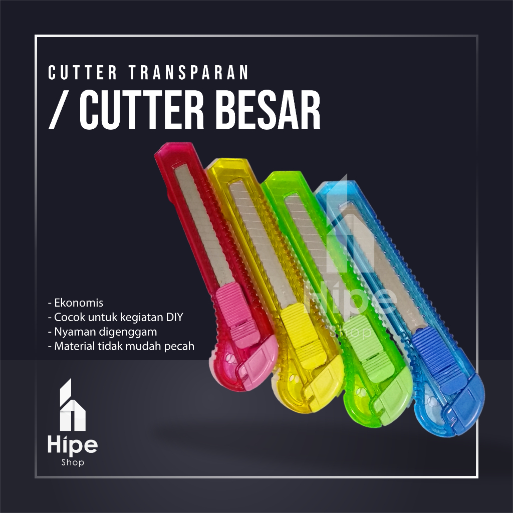 

Cutter Transparan besar ekonomis / Cuter pisau kater transparan