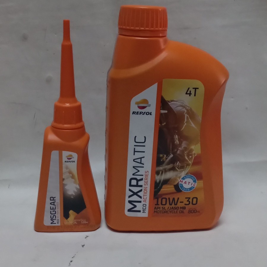 Paket oli motor matic Repsol Matic 10W 30 + Oli Gardan repsol 120ml Oli Beat Scoopy Vario