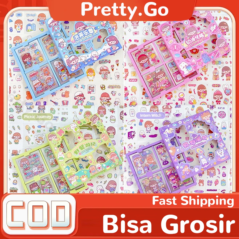 

100 Lembar Stiker PVC Lucu Aesthetic Korea Glitter Motif Kartun Lucu Untuk Dekorasi Scrapbook