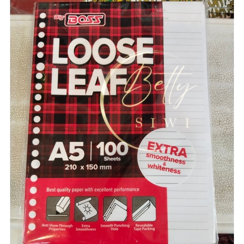 

Loose Leaf Big BOSS A5 ukuran 210x150mm isi 100 lembar