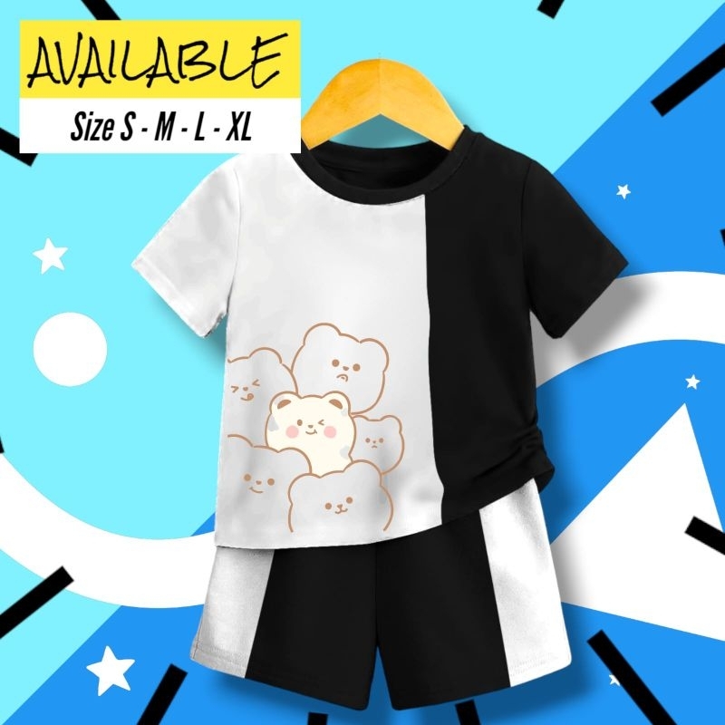 Kaos Oblong Anak Gambar Six Rabbit Printing Bahan Halus Adem