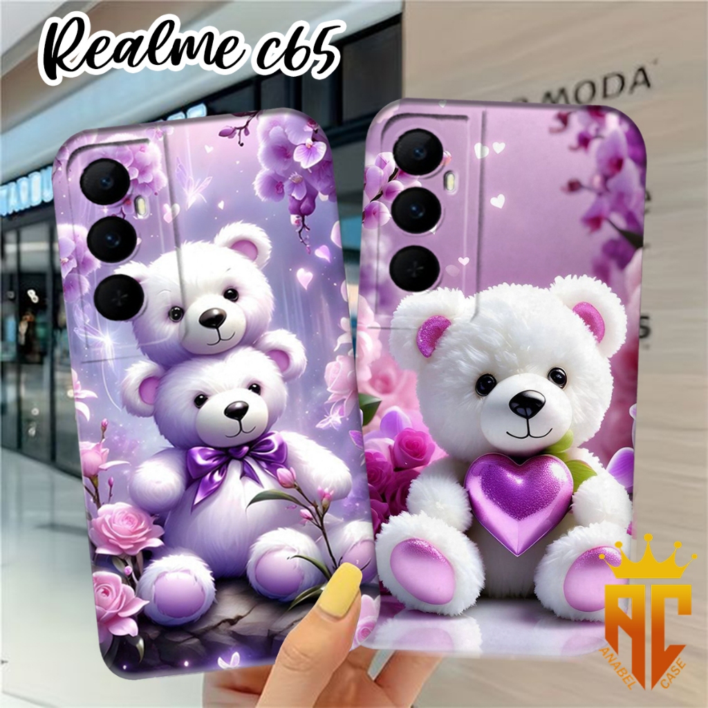 Softcase REALME C65 2024 TERBARU Motif Beruang Lovely cantik - Case Bear - Case beruang - Case Cewek