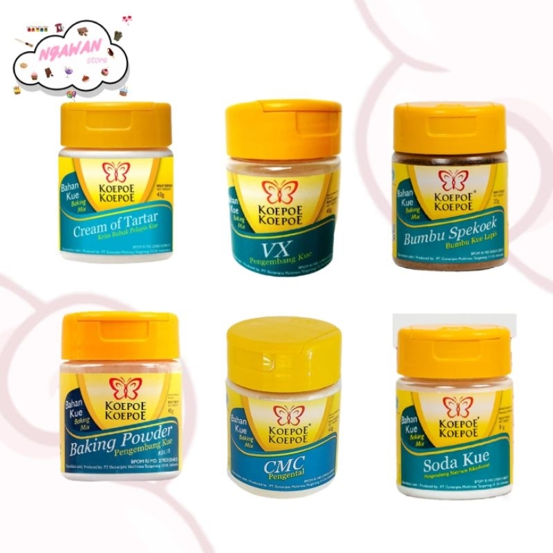 

Koepoe cream of tar - vx - baking powder - soda kue - cmc - bumbu spekoek