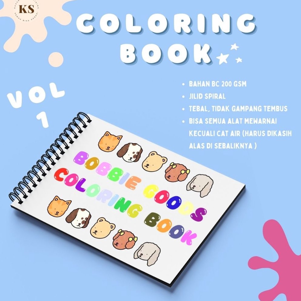 

ART M1X9 Bobbies Goods Vol 1 Coloring Book Buku Mewarnai Anak Remaja Dewasa Aesthetic Kertas Tebal