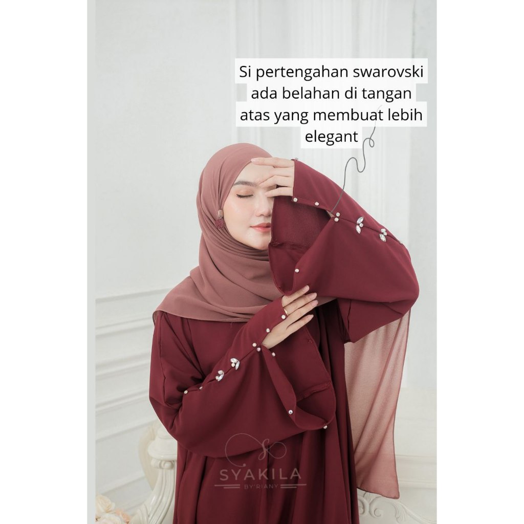 Sale Najmi Abaya // Baju Gamis Abaya Arab Hitam Jatblack Premium Swarovski Terbaru Kekinian