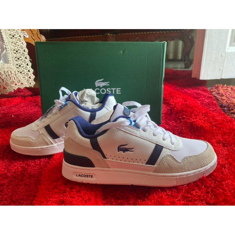 Sepatu Lacoste T-Clip white-blue ORI