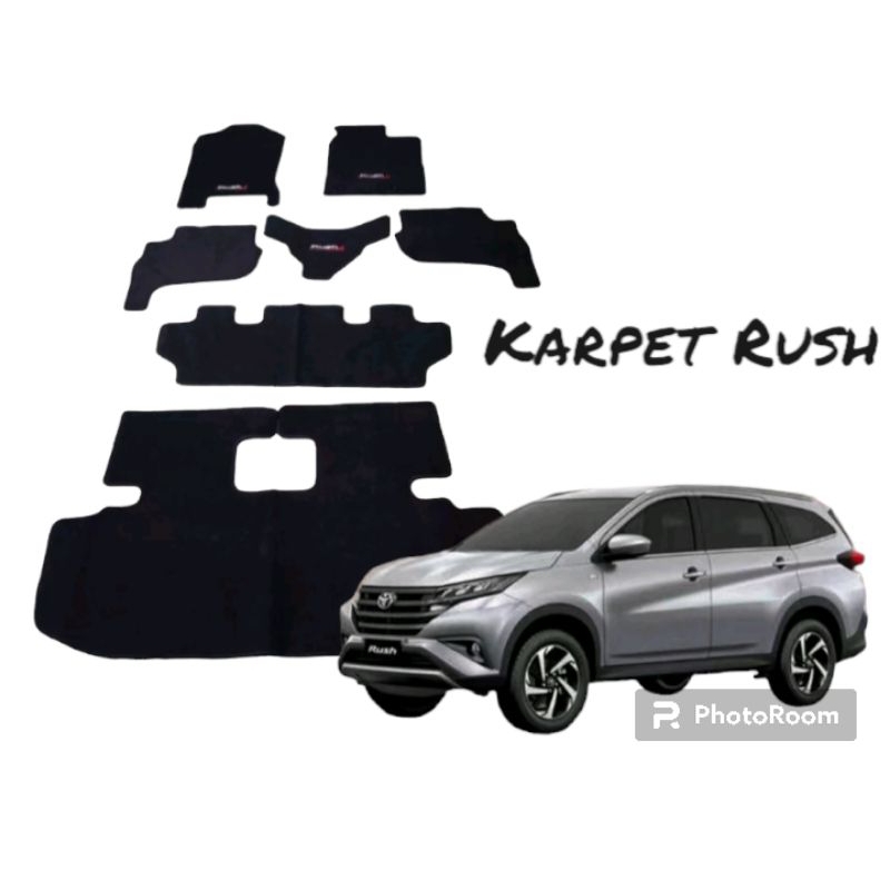 Karpet Mobil Rush New Sporty TRD 2017-2021 Beludru Fullset