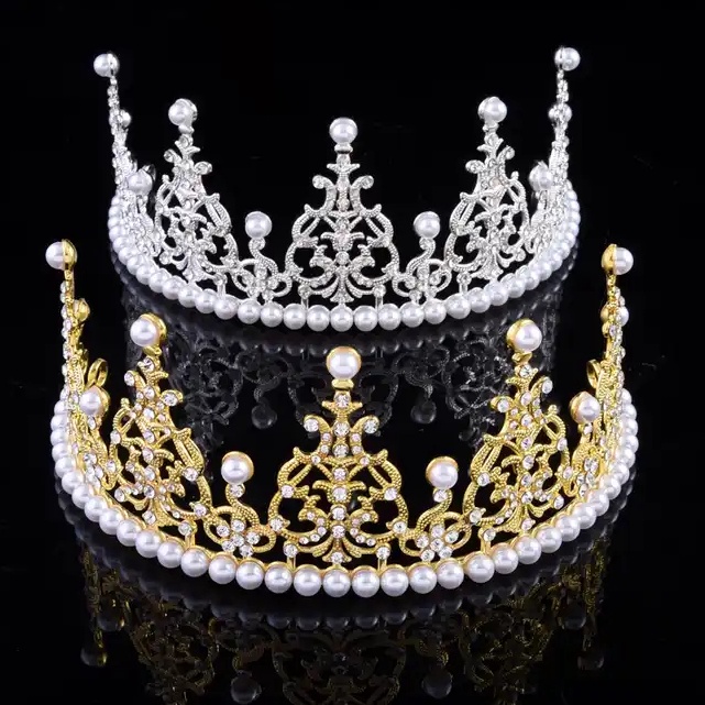 TERMURAH TOPPER KUE MAHKOTA SILVER GOLD MUTIARA  CAKE TOPPER CROWN  HIASAN KUE MAHKOTA  DEKORASI KUE