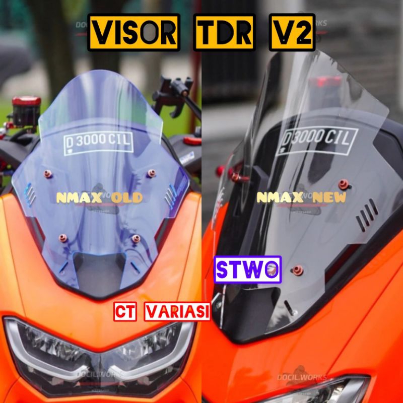 Visor Windshield Model TDR SIRIP nmax new nmax 2020-2024 Windshield Nmax Old 2015-2019 Model Sirip V