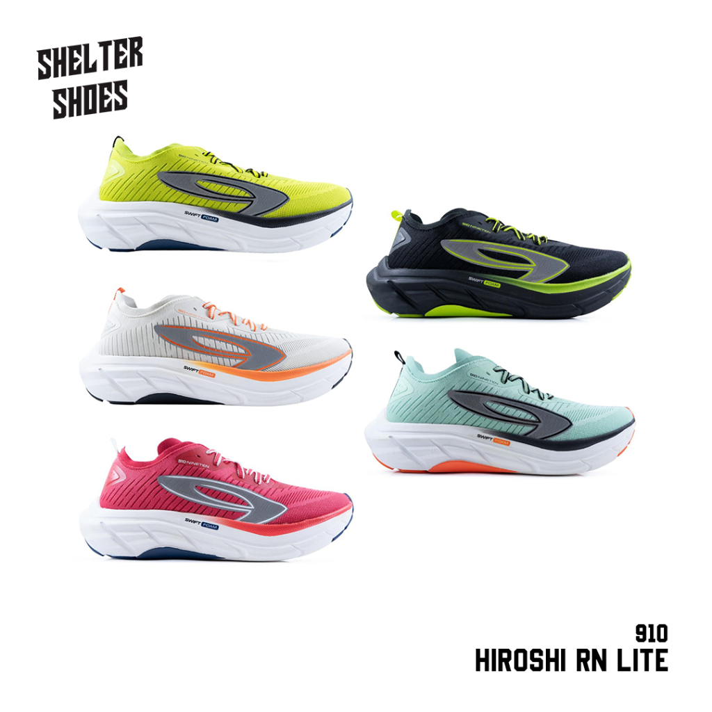 SEPATU RUNNING NINETEN 910 HIROSHI RN-LITE RN LITE 5 WARNA SEPATU LARI RECOVERY RUN EASY RUN 5-21KM