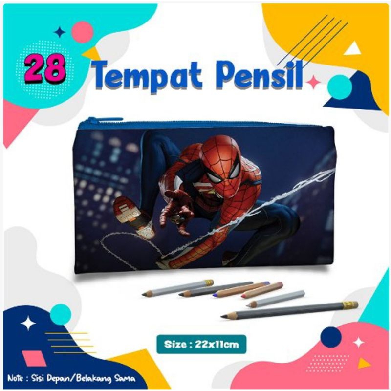 

Tempat pensil/ pouch tempat pensil/ Tempat alat tulis/ pencil case pouch karakter kartun Spiderman