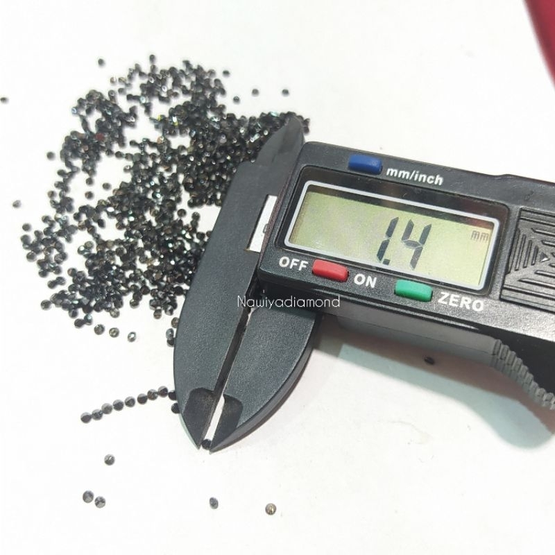 Natural Black Diamond Berlian Hitam Eropa ASLI ORI 100% Tabur 1,4/1,5 mm isi 40 pcs