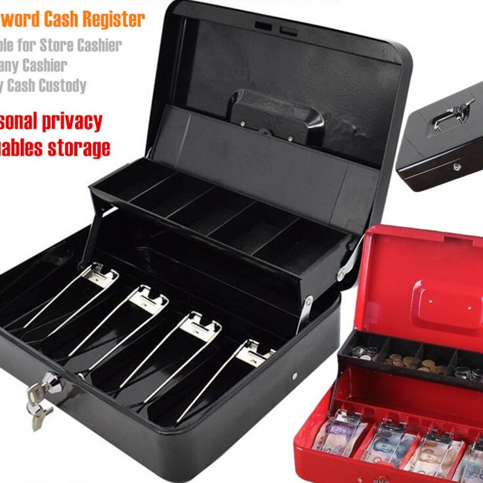 KODE 77 Metal Mini Cash Register Money Box 2 layers Kotak Uang Tunai Kasir BRANKAS UANG TUNAI KASIR