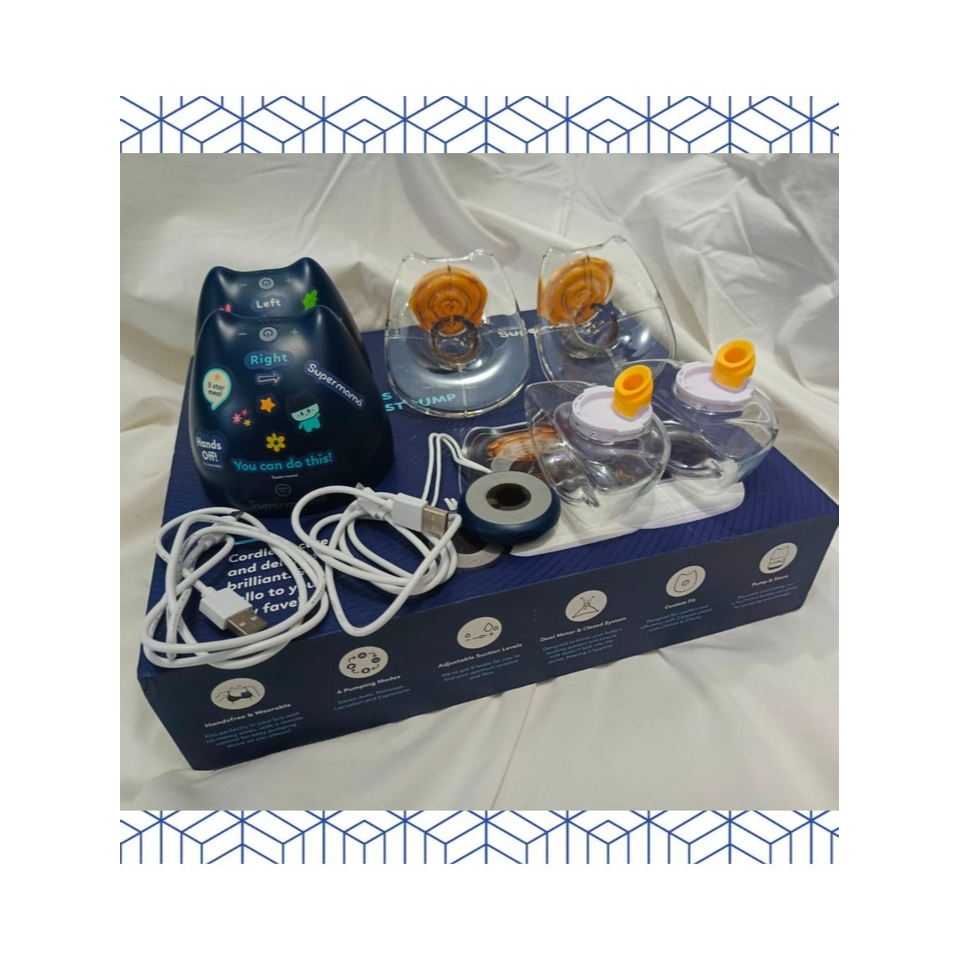(Preloved) Supermama Lab  Double Air+ Wearable Breastpump FULL SET
