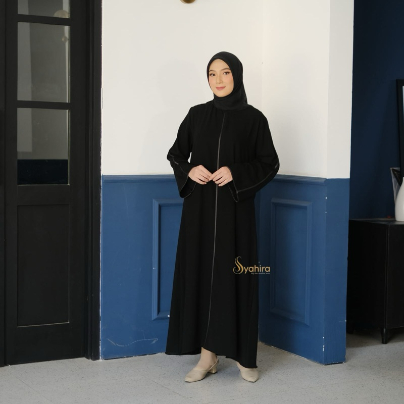gamis abaya hitam ukuran jumbo ld 100 110 120 130 140 bahan jetblack adem