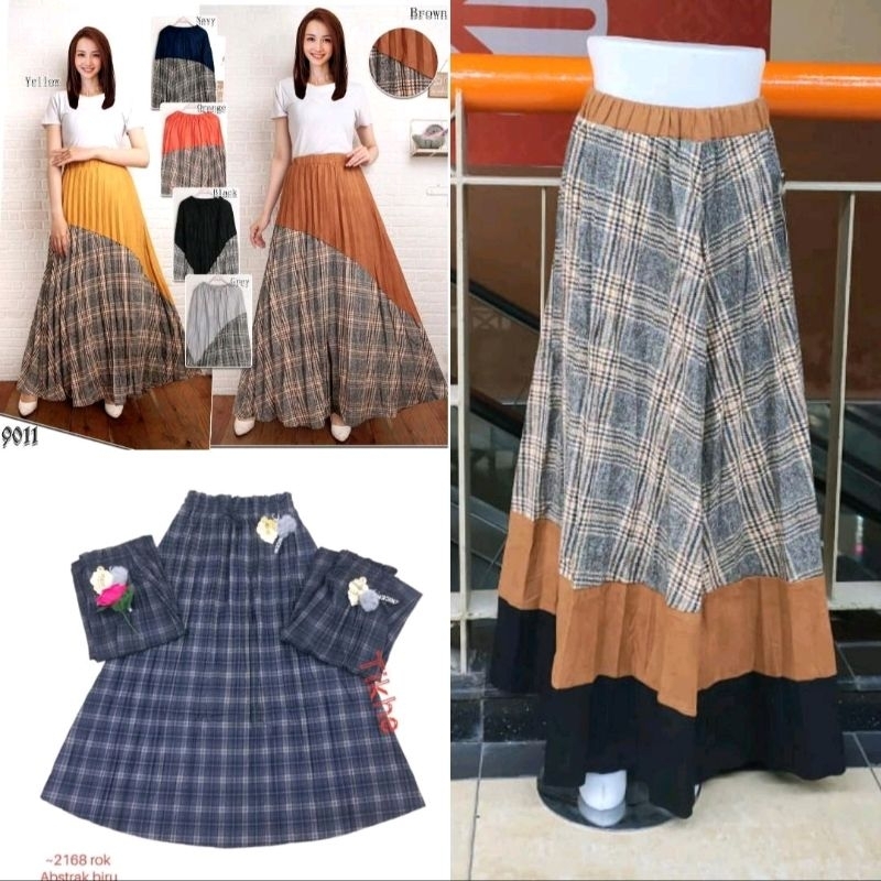 GALIH ROK PANJANG KOTAK HALUS LEMBUT WOL FLANEL TEBAL SUEDE