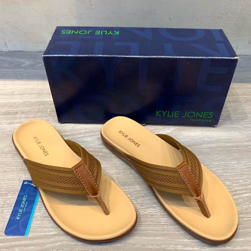 Kylie Jones - Sandal Jepit / Flat Rajut Wanita | AC-121 - Coklat