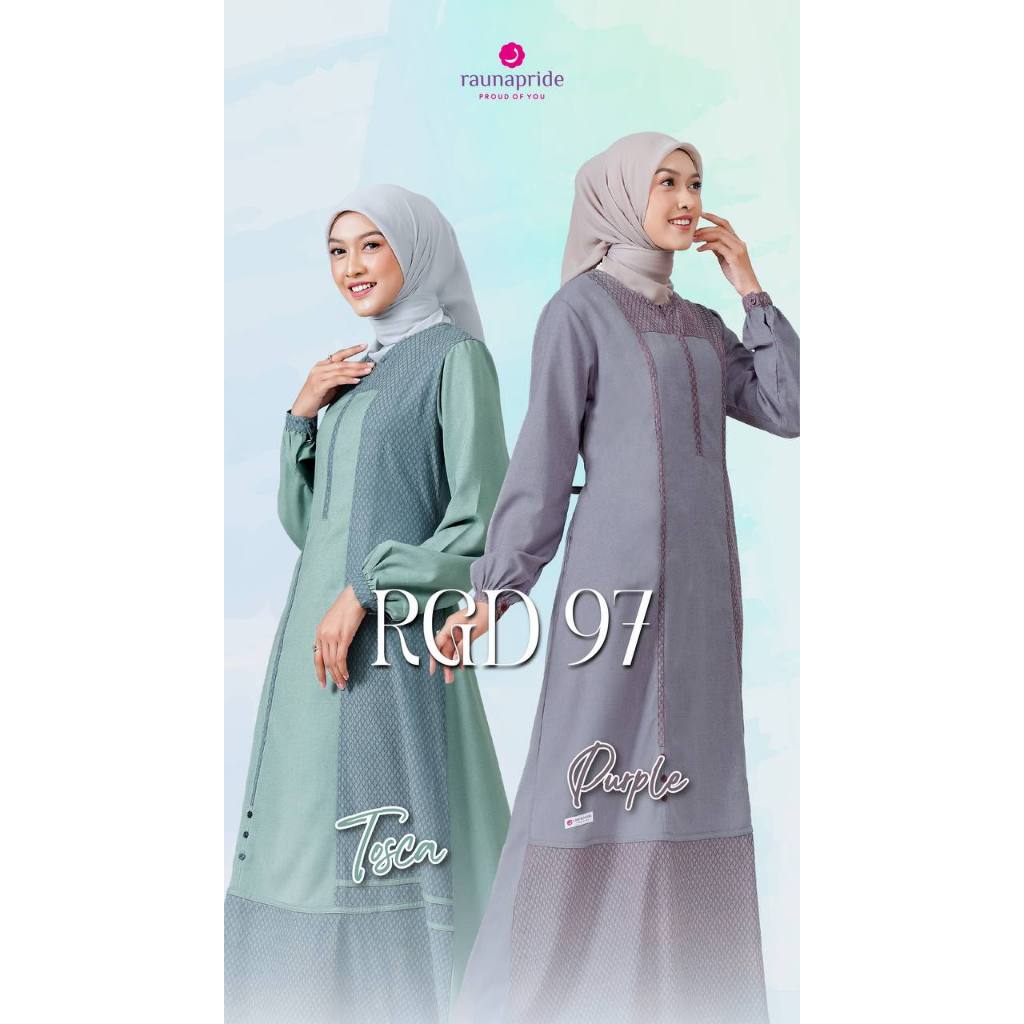 gamis rauna rgd 97 / gamis polos / baju muslim wanita raunapride