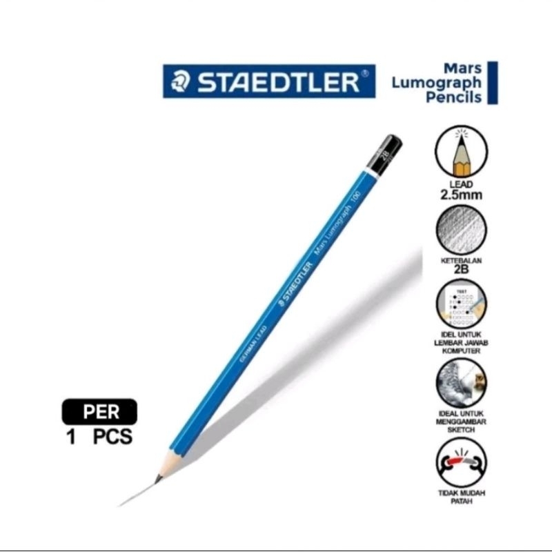 

Pensil 2B Staedler Mars Lumograph Blue