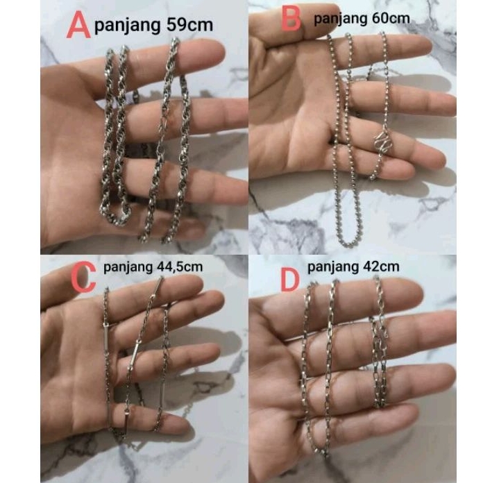 kalung besi putih asli rantai besi putih
