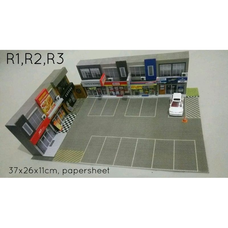 Diorama Papercraft Ruko 1:64