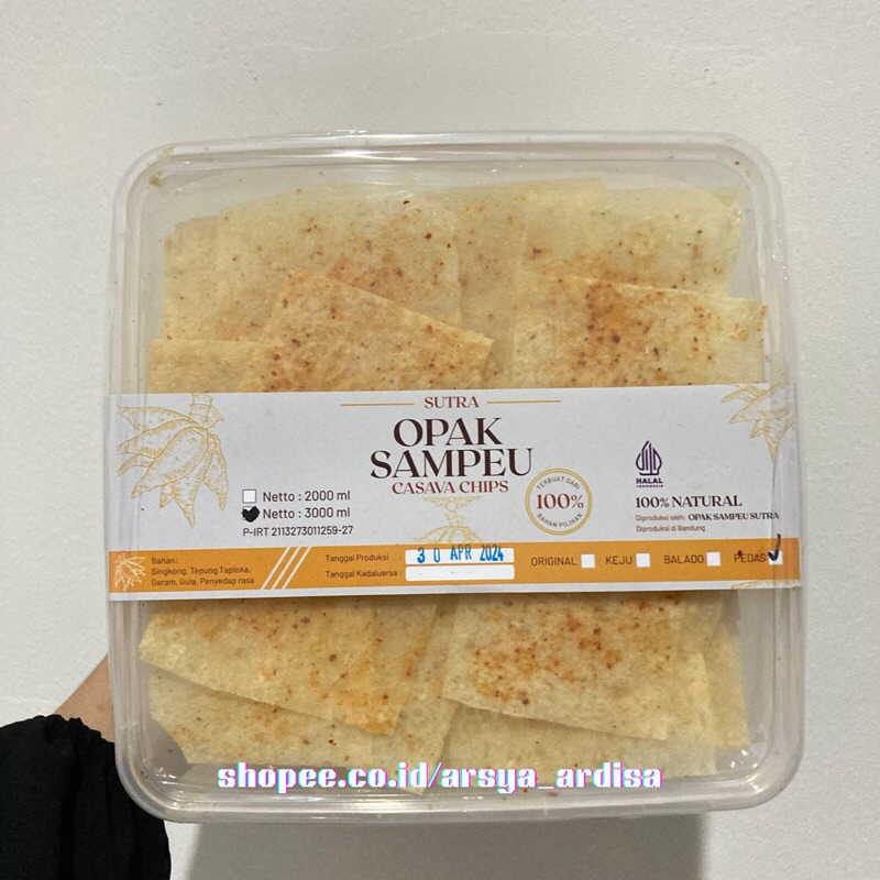 

Opak Sampeu Sutra (Cassava Chips) 3000ML