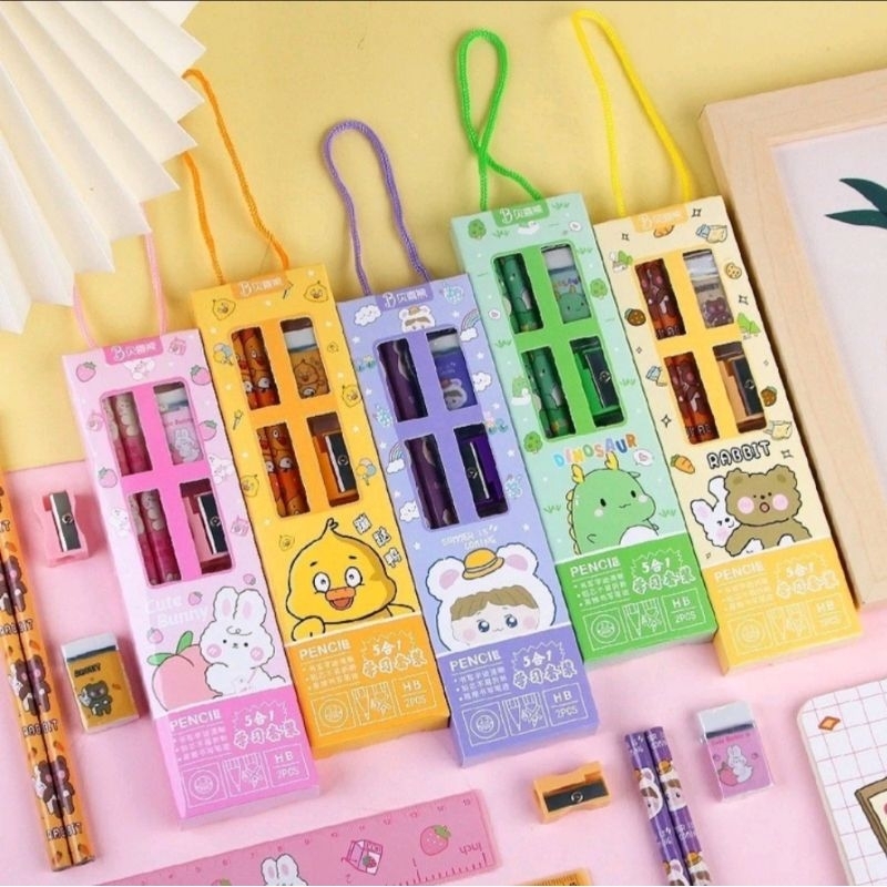 

Stationery Set 5 in 1 Alat Tulis Anak Sekolah