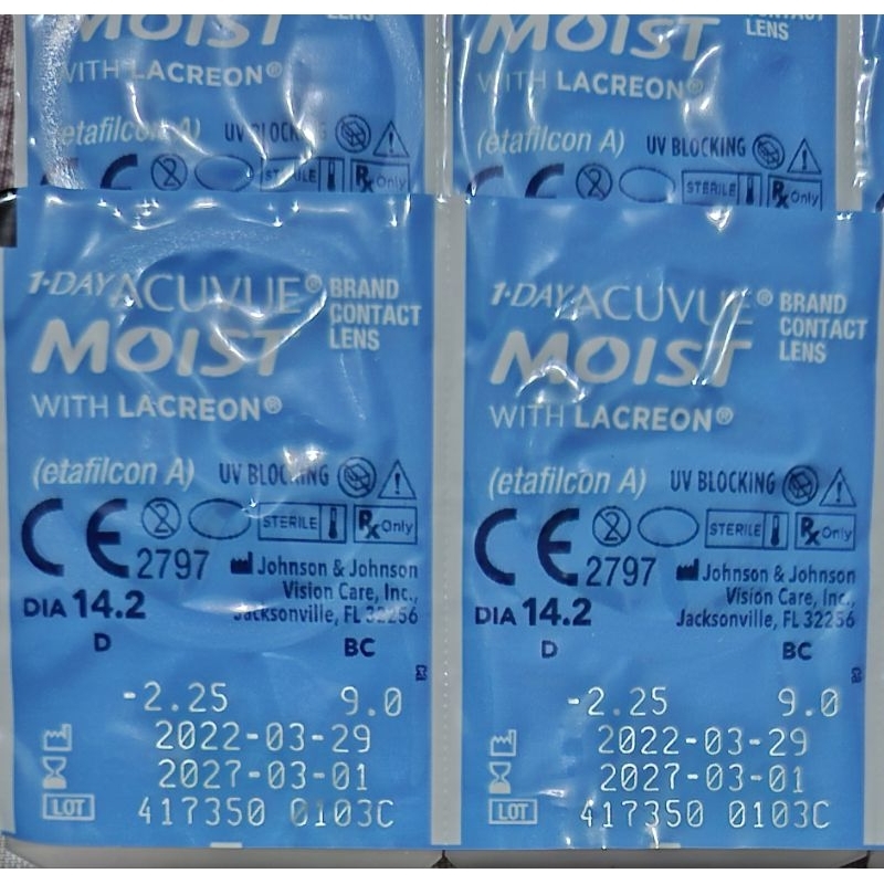 Daily Softlens Acuvue Moist Kepingan Satuan 1 PCS (-2,25)