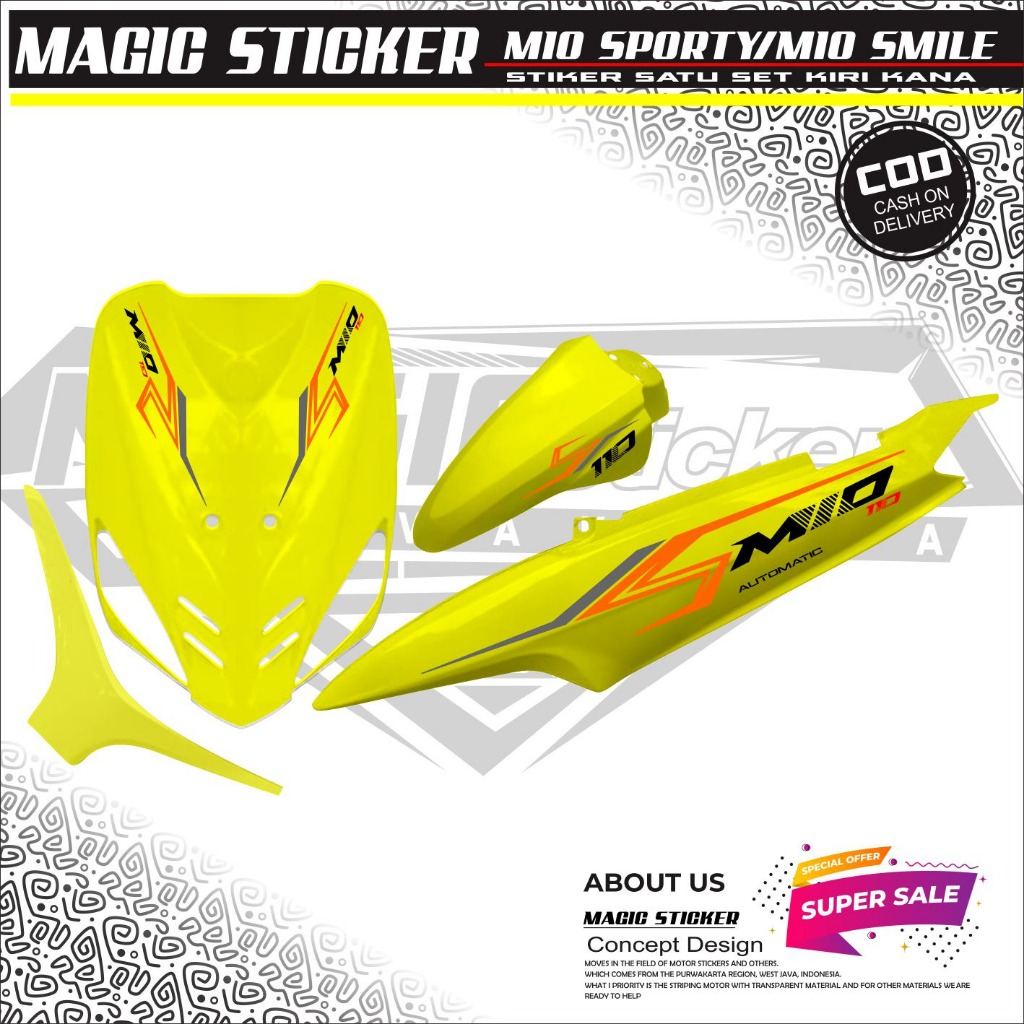 striping variasi 10 transparan uv motor yamaha mio sporty 2007=2010 sticker variasi
