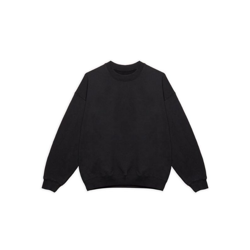 CREWNECK SWEATER / KATUN FLEECE / HITAM POLOS