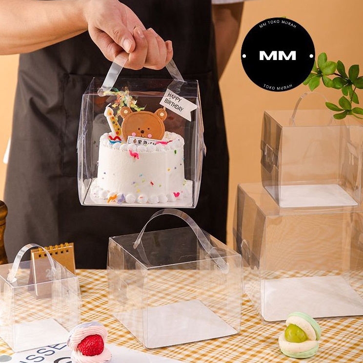 

Sale Murah 5pcs 15x15x13cm dus mika kue tart dus kue bening kotak mika kue