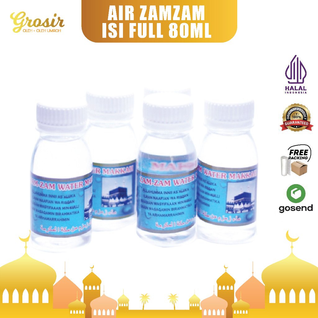 

Air Zamzam 80 ml Asli 100 % Original Oleh Oleh Haji dan Umroh