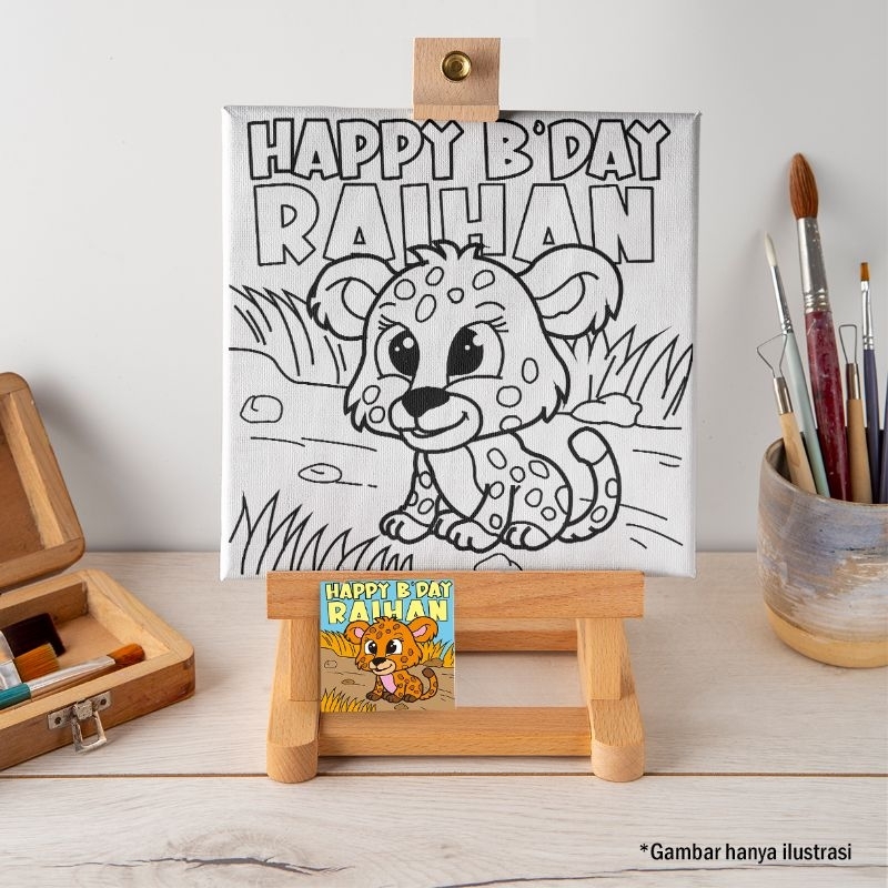 

Kanvas Lukis Mewarnai Level Menengah plus nama anak (MACAN TUTUL)