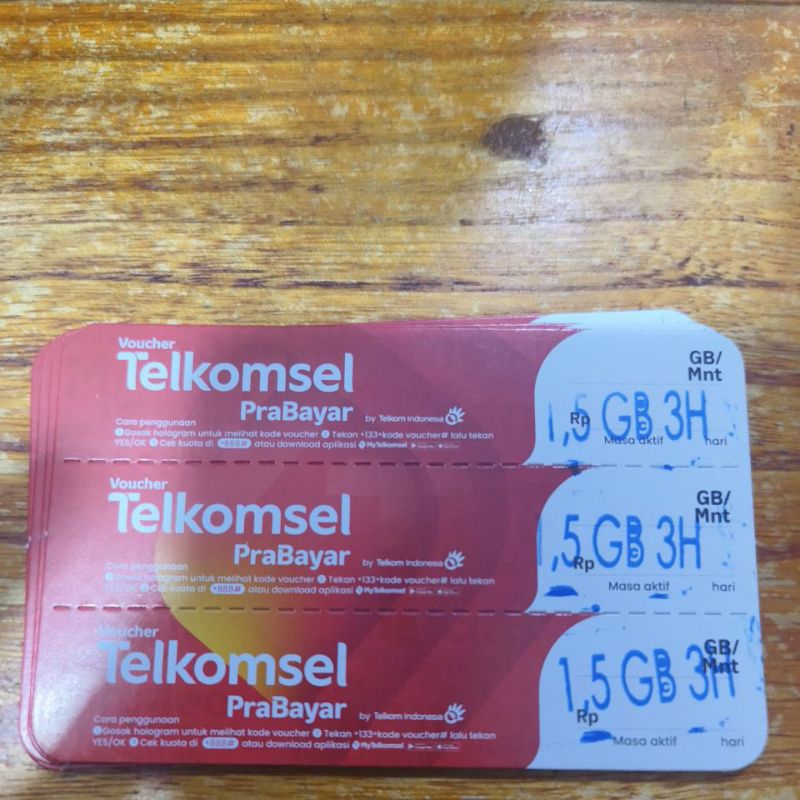 Voucher telkomsel 1.5Gb 3 hari