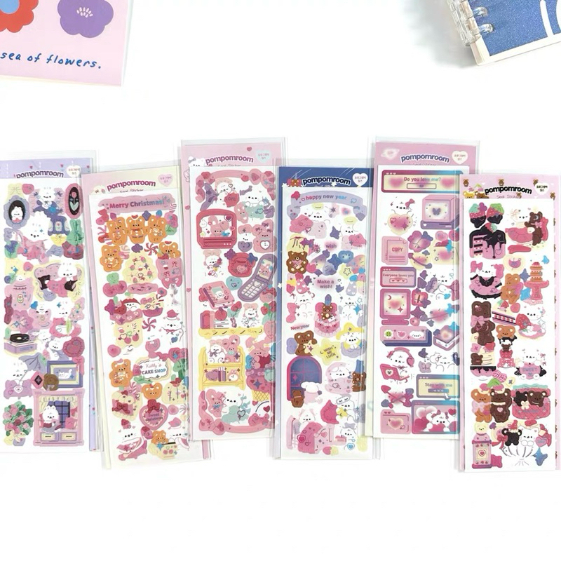 

sticker deco korean photocard confetti glitter stiker pompomrom lucu readystock B721
